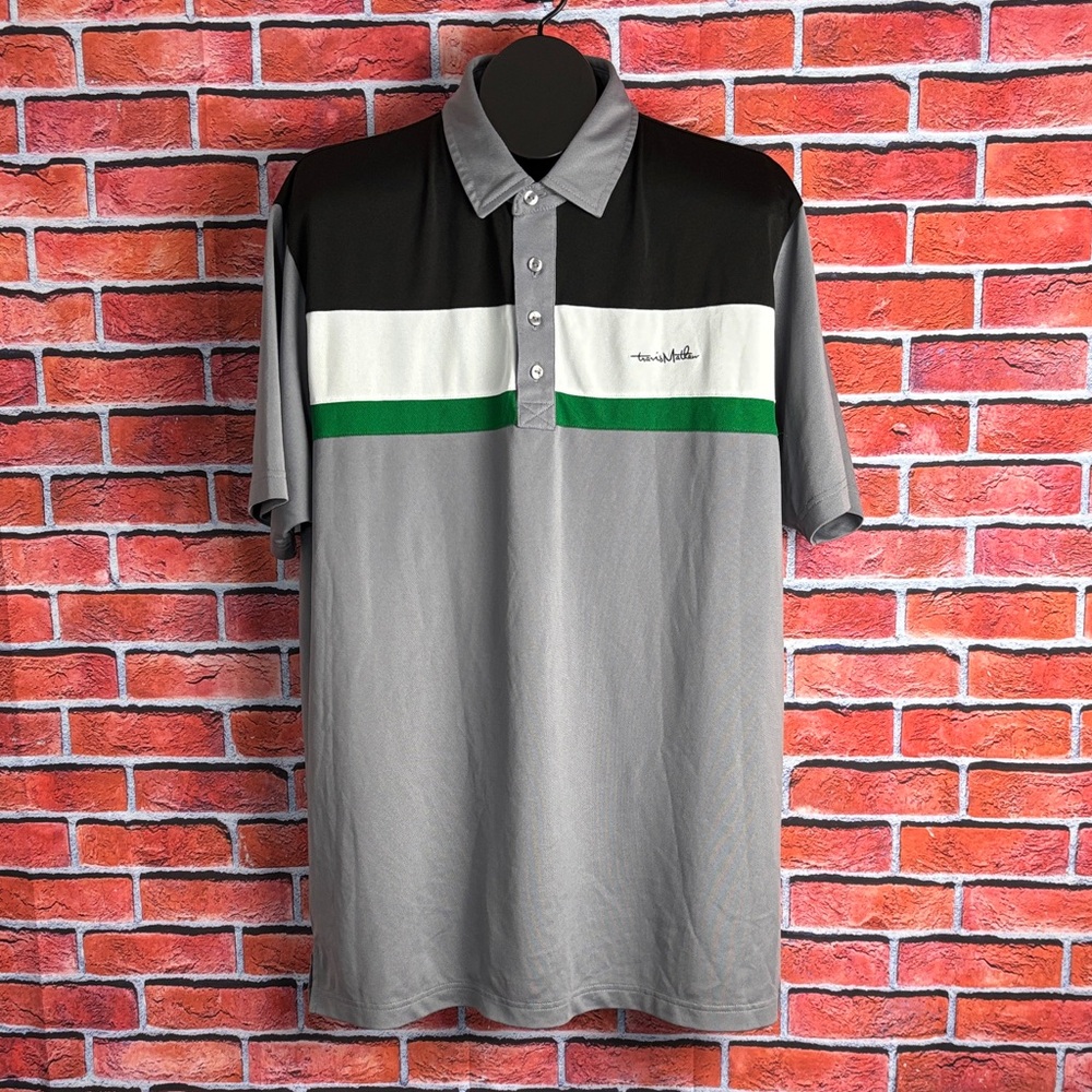 Travis Mathew‎ Striped Colorblock Golf Polo Short Sleeve Size XL